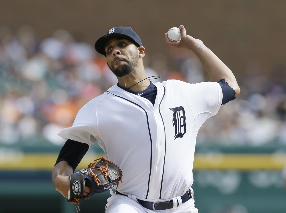 Detroit Tigers starting pitcher David Price throws during the sixth inning of Sunday’s game against the Minnesota Twins. The Tigers won 3-0 to win the AL Central title.