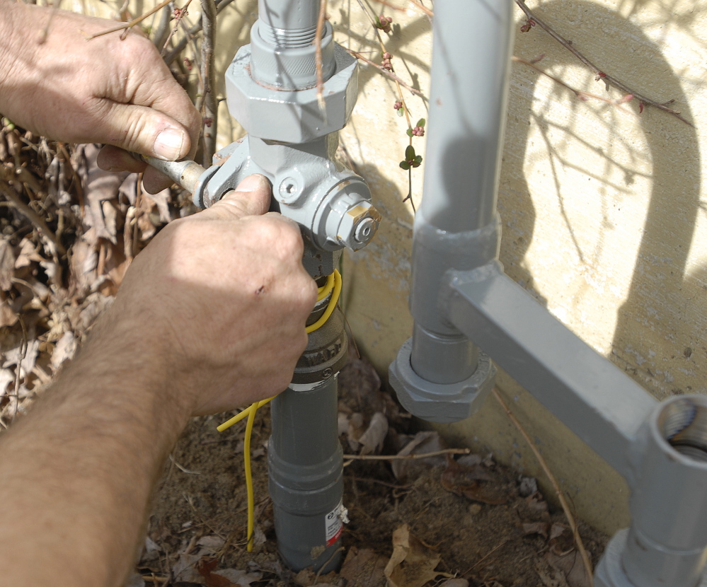 The valve is locked to prevent access to new natural gas installation until the meter is installed.