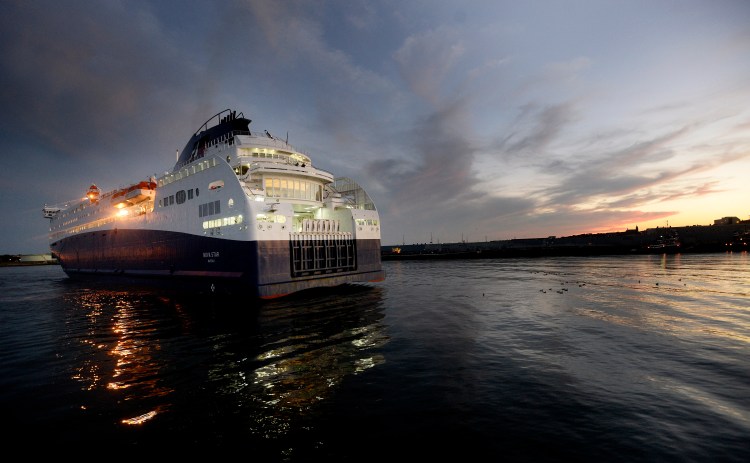 The Nova Star, seen arriving in Portland on Monday evening, will end its cruise season on Columbus Day, nearly three weeks earlier than originally scheduled. Shawn Patrick Ouellette / Staff Photographer