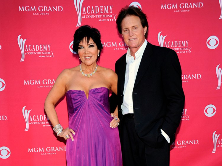 his April 5, 2009 file photo shows Kris Jenner, left, and her husband Bruce Jenner at the 44th Annual Academy of Country Music Awards in Las Vegas. The Associated Press