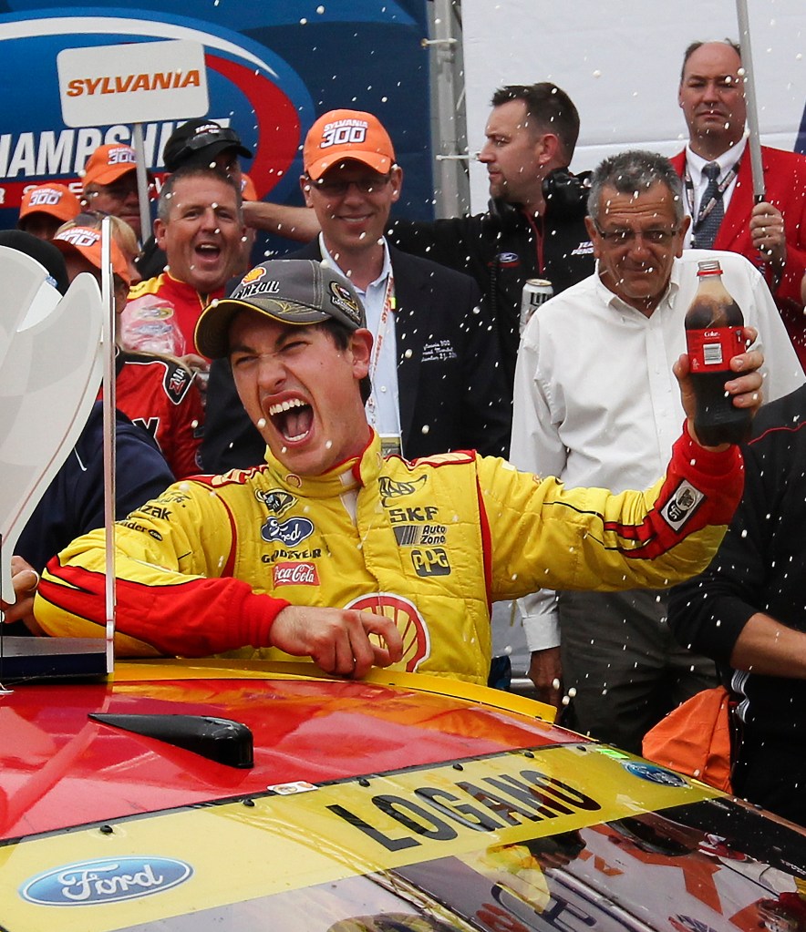 Joey Logano was 5 when he attended his first race at New Hampshire Motor Speedway in Loudon, N.H. On Sunday, he celebrated a win that guarantees him a spot in the second round of the Chase for the Sprint Cup. The Associated Press