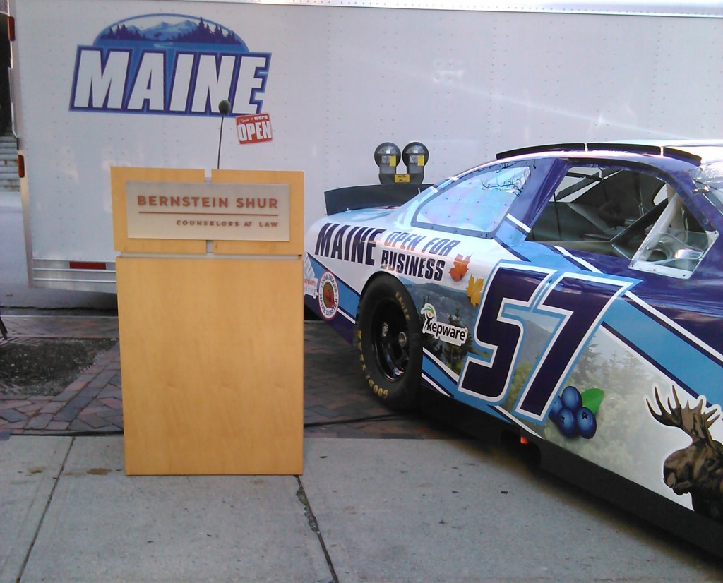 NASCAR driver Austin Theriault's Maine-sponsored car.