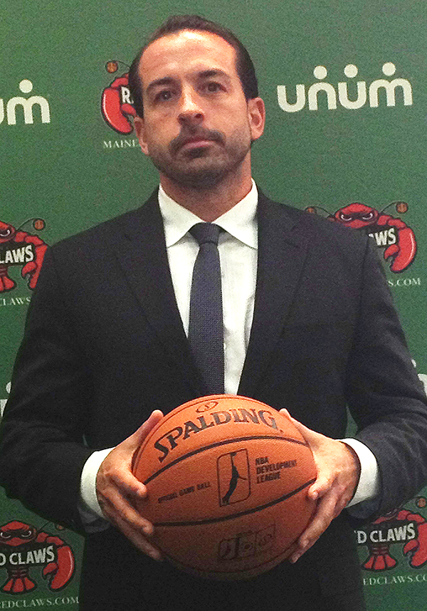 Maine Red Claws coach Scott Morrison: "I also think I represent a success story of what can happen in this league, just going from basically an intern position to the head coach."  Photo by Staff Writer Glenn Jordan