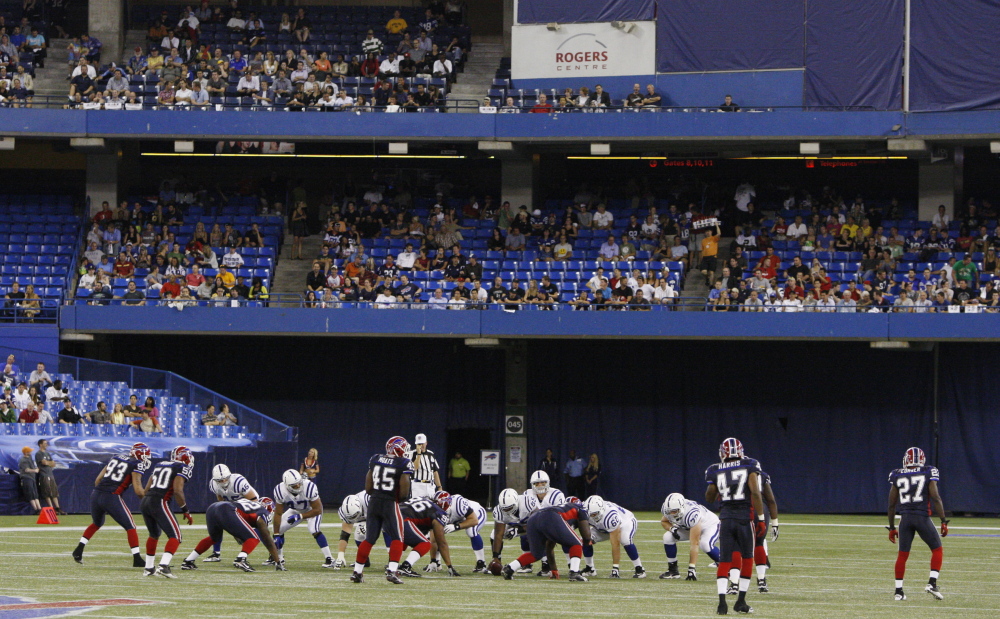 The FCC will no longer support the NFL blackout rule for games that don’t sell enough tickets – like this 2010 preseason match between the Buffalo Bills and the Indianapolis Colts.