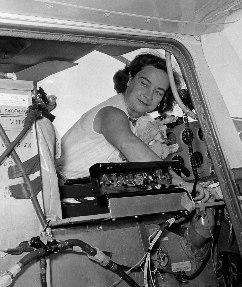 Jerrie Mock prepares to take off from Oakland, Calif., during her solo flight around the world in 1964. She succeeded where Amelia Earhart, her childhood idol,  had died trying.