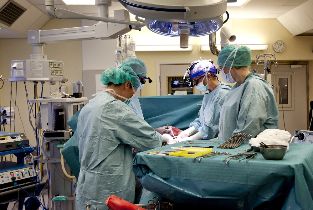 Dr. Mats Brannstrom and his team perform a womb transplant on April 11 in this photo made available by the University of Gothenburg in Sweden.