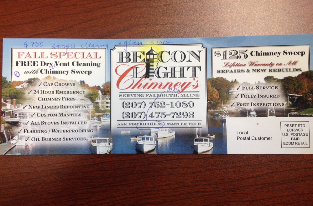 Falmouth police say Richard T. Myers distributed these fliers to drum up customers.
