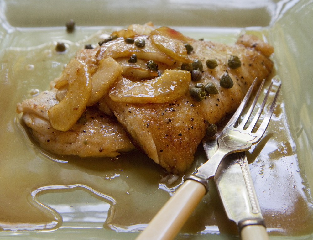 Skate with Apples and Capers