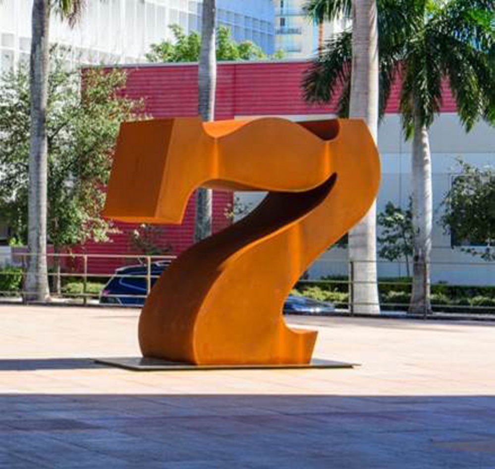 Robert Indiana’s “Seven,” which was on view in Miami through the summer, will be unveiled in front of the Portland Museum of Art during the Nov. 7 First Friday Art Walk. 