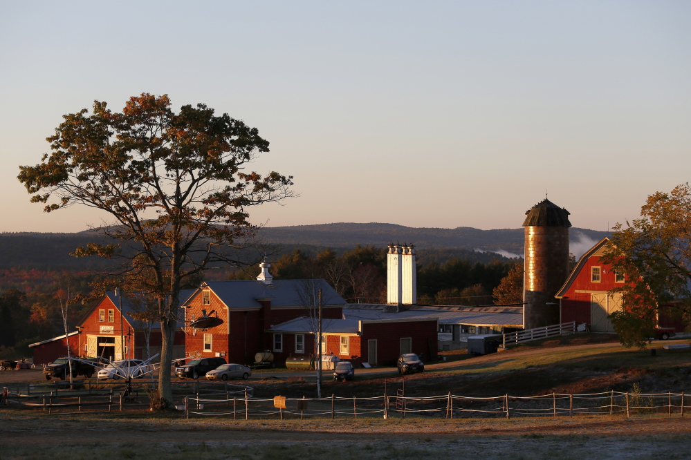 The sun breaks over Harvest Hill Farms in Mechanic Falls on Route 126 Sunday, the morning after a hayride accident killed a 17-year-old girl and injured 22 others.