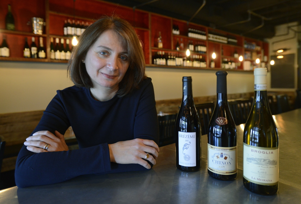 Stella Hernandez, co-owner of Lolita’s in Portland, is a fan of, from left, Eric Texier Brézème Rouge 2012, Domaine Couly Dutheil Baronnie Madeleine 2009 and Broglia Gavi La Meirana 2012.