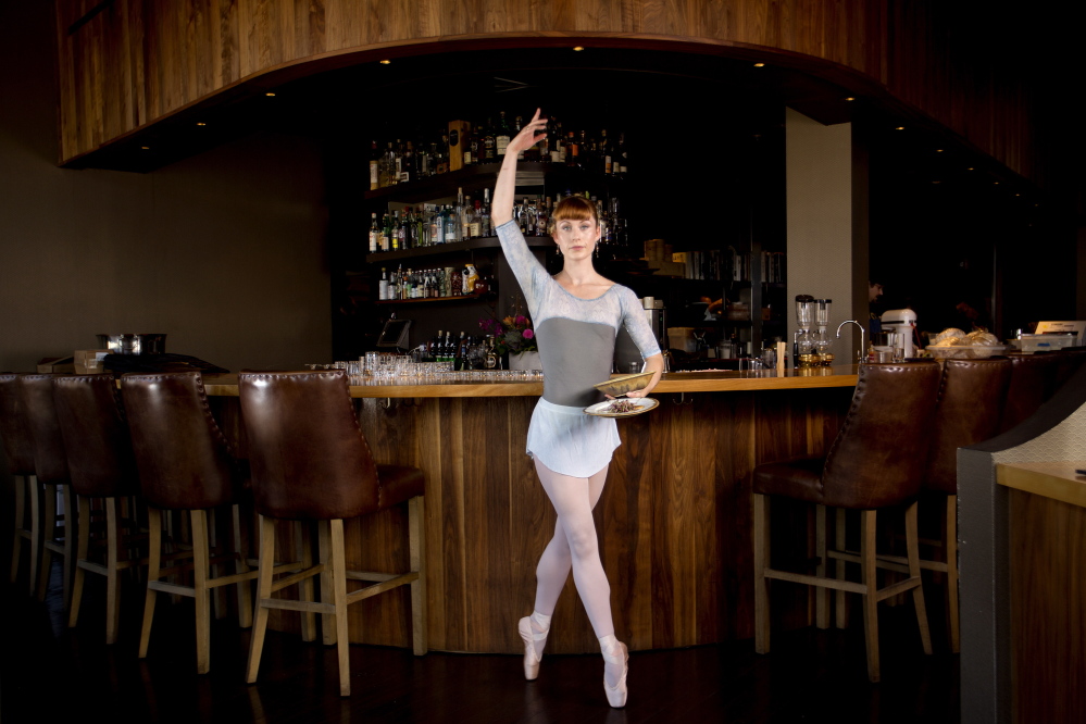 Eliana Trenam, a server at Hugo’s, is on stage this weekend and next in “Jack the Ripper” at the Portland Ballet Theater on Forest Avenue.