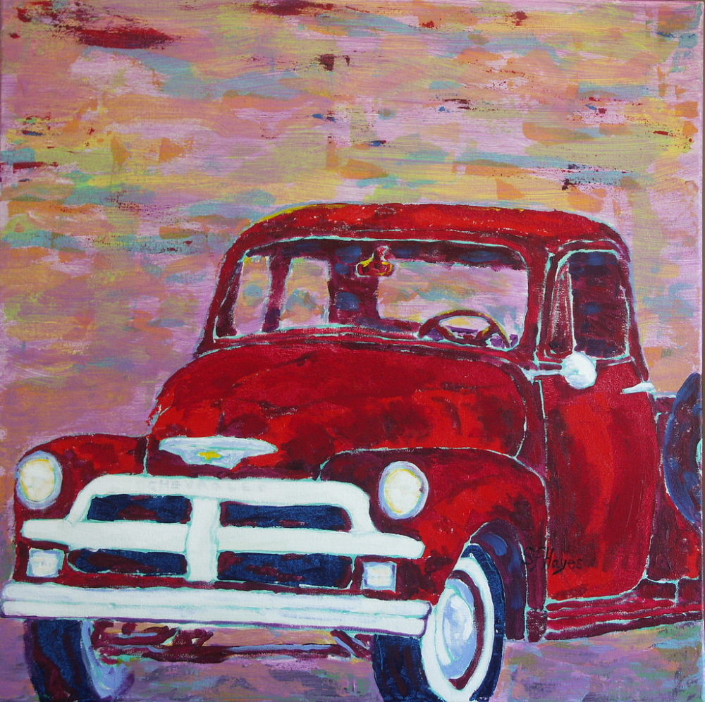 Steve Hayes' "Chevy" acrylic on canvas.