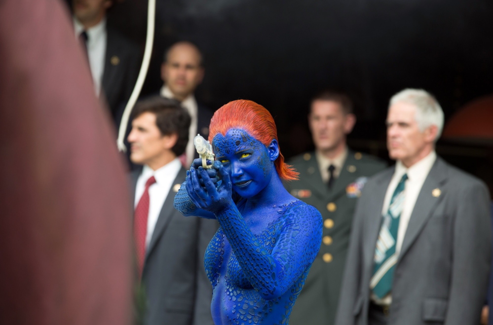 Jennifer Lawrence is Mystique in “X-Men: Days of Future Past.”
