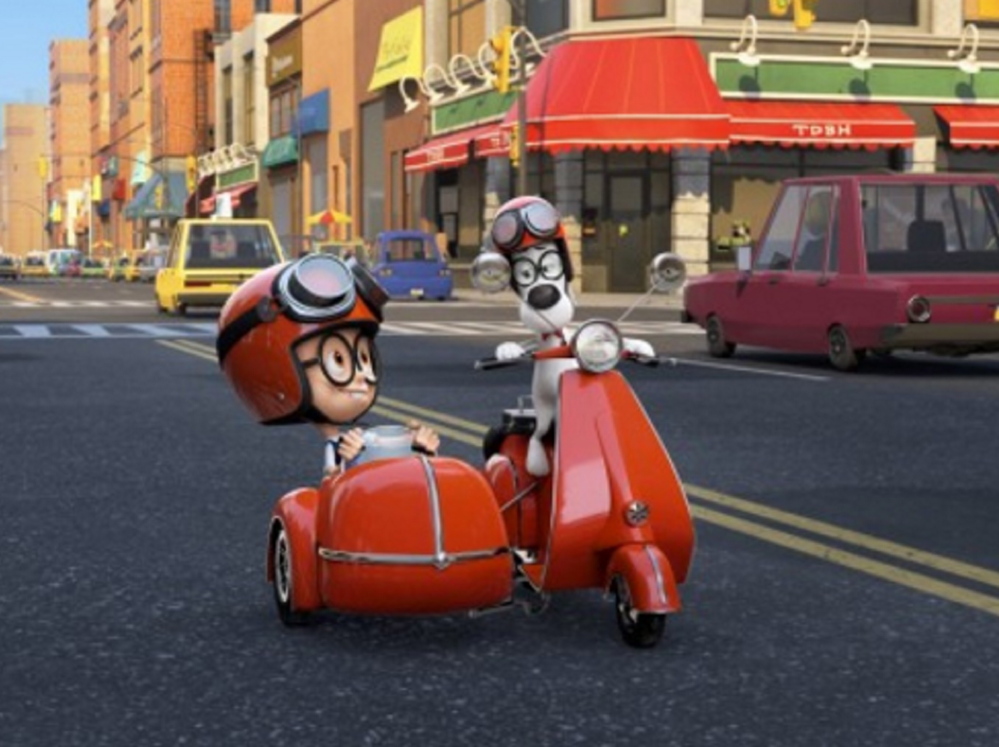 Ty Burrell and Max Charles are the voices of Mr. Peabody, right, and Sherman in “Mr. Peabody and Sherman.”