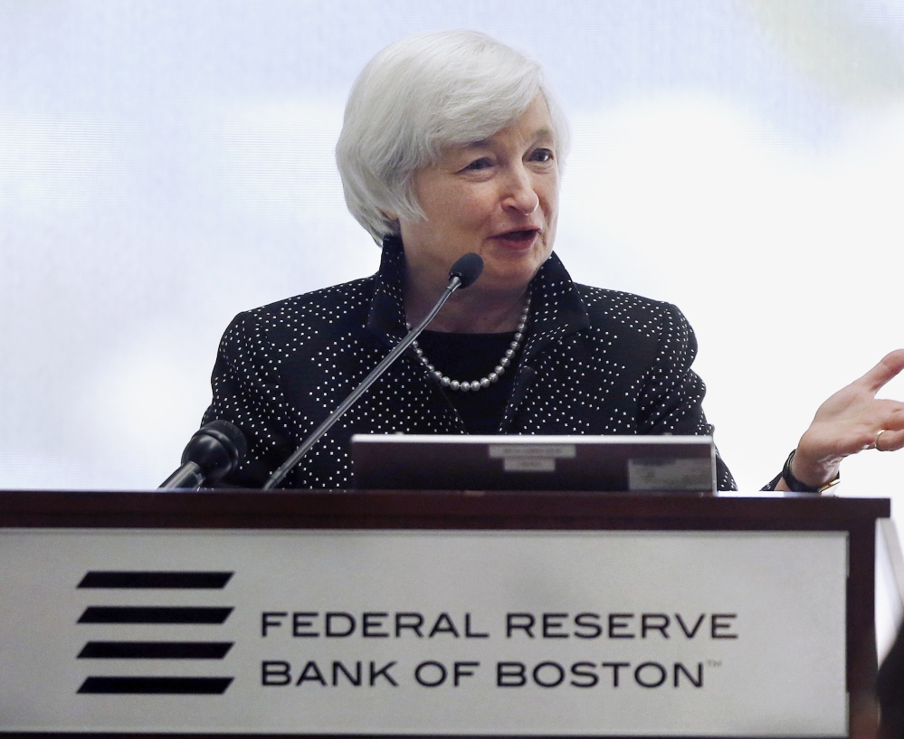 Federal Reserve Chair Janet Yellen speaks during a conference on economic opportunity in Boston on Friday.