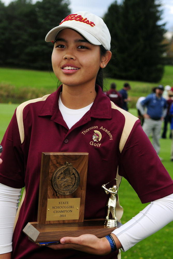Hashilla Rivai of Thornton Academy posted the lowest round of the day, shooting a 2-under 70 on the Arrowhead course to capture the schoolgirl title.