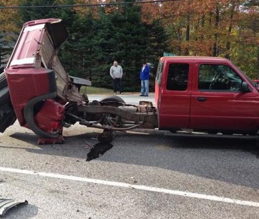 One of three vehicles involved in a crash Monday morning in Windham.