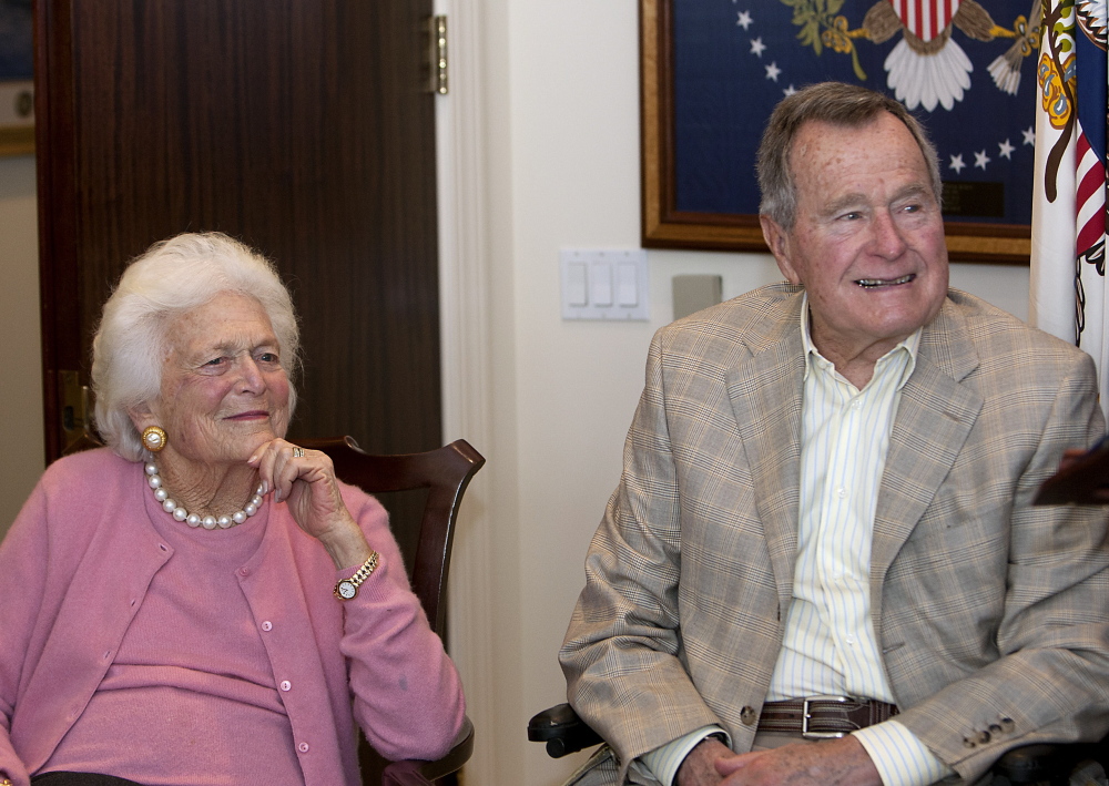Barbara Bush and former President George H.W. Bush point to Gov. Paul LePage’s “tenacity” in paying off hospital debt, in a letter that strongly supports the governor’s bid for re-election.