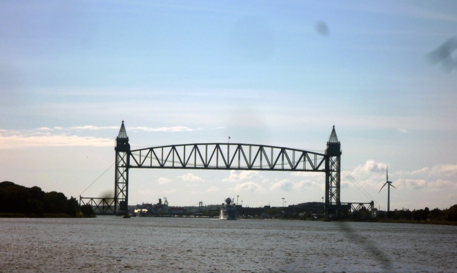 A view of one of the three bridges that cross the Cape Cod canal. Sally Gardiner-Smith photo