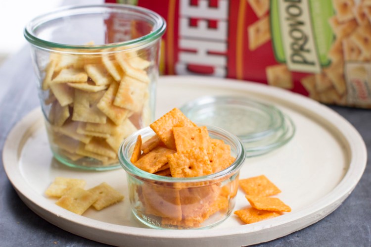 Provolone and original flavor Cheez-It crackers. Devotees of the crispy, salty snack are thinking outside the box when using it as an ingredient.