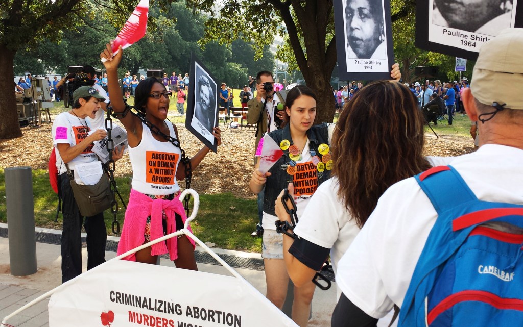 Abortion rights activists protest in August outside a U.S. federal court in Austin where justices were hearing a case against Texas’ wide-ranging abortion law. Reuters