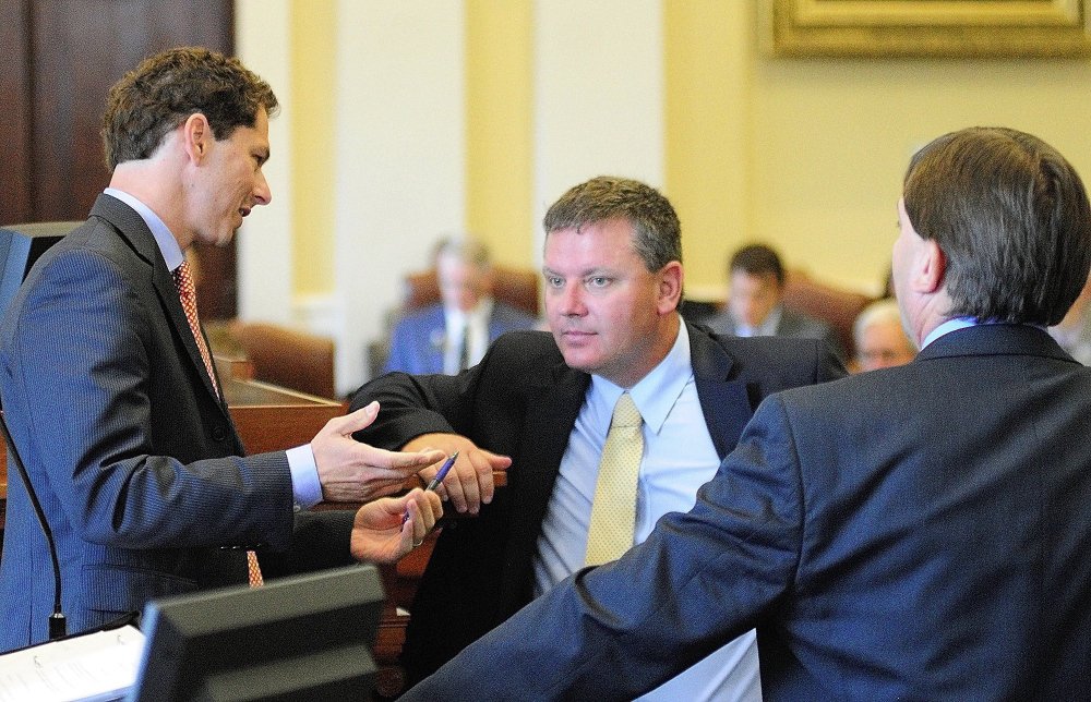 Sen. Michael Thibodeau, R-Winterport, center, said the split between the chambers of the Maine Legislature could encourage cooperation because both Republicans and Democrats understand compromise will be a vital component in getting anything done.