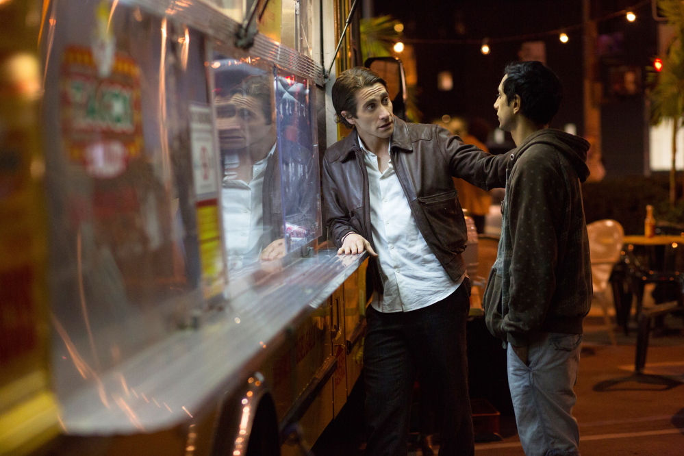 Jake Gyllenhaal, left, and Riz Ahmed in “Nightcrawler.”
