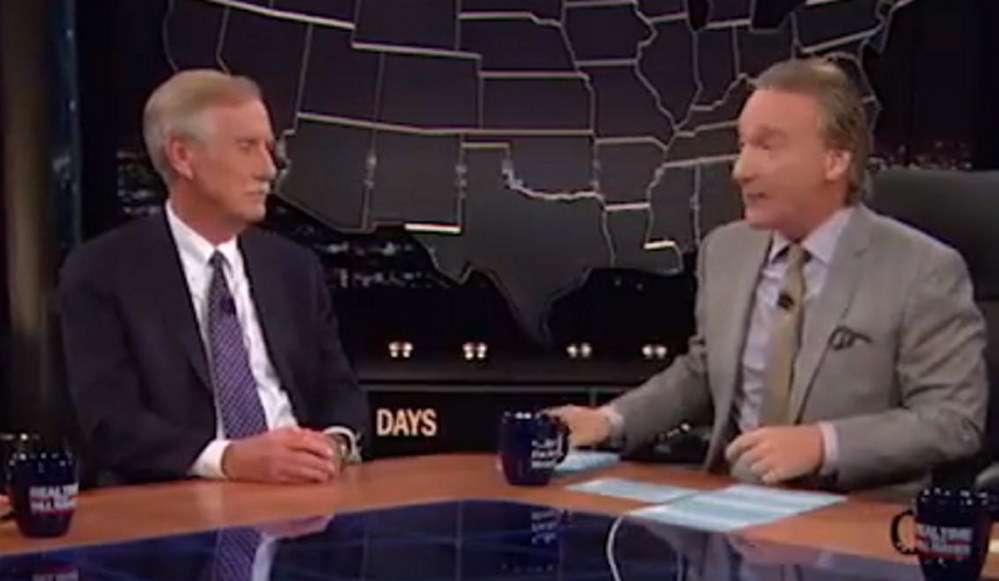 U.S. Sen. Angus King of Maine appears Friday night on Bill Maher’s HBO show.