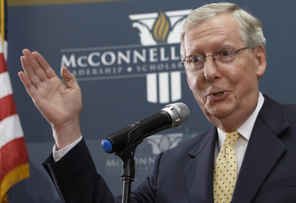 Republican Mitch McConnell of Kentucky, right, a supporter of the proposed Keystone XL pipeline, is poised to become the next Senate majority leader. 