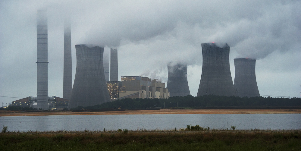 Coal-fired power plants like this one in Georgia contribute to much of the air pollution in Maine. Coastal areas of the state suffer the worst.