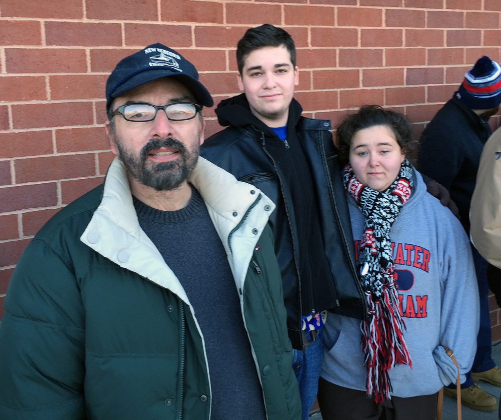 Lark Frias, 49, Matt Frias, 18, and Paige Mello, 17, arrived at Books-A-Million at 8 p.m. Monday from New Bedford, Mass. They were about 30th in line when the store doors opened Tuesday at 9 a.m.