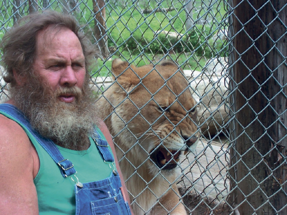 Among the animals Bob Miner cares for is Lilyannah, an African lion that lives at the DEW Haven in Mount Vernon.