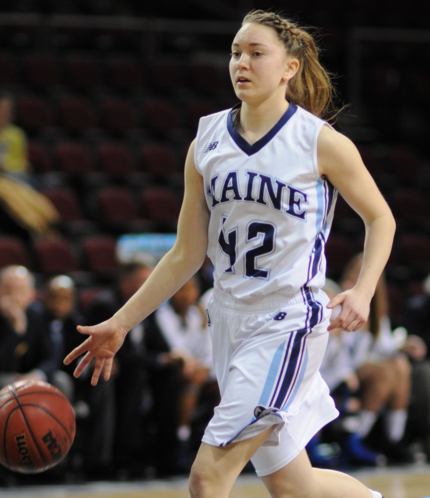 Sigi Koizar grew up in a small town south of Vienna, was attracted to basketball, became an exchange student at Stearns High and now runs the point for UMaine.