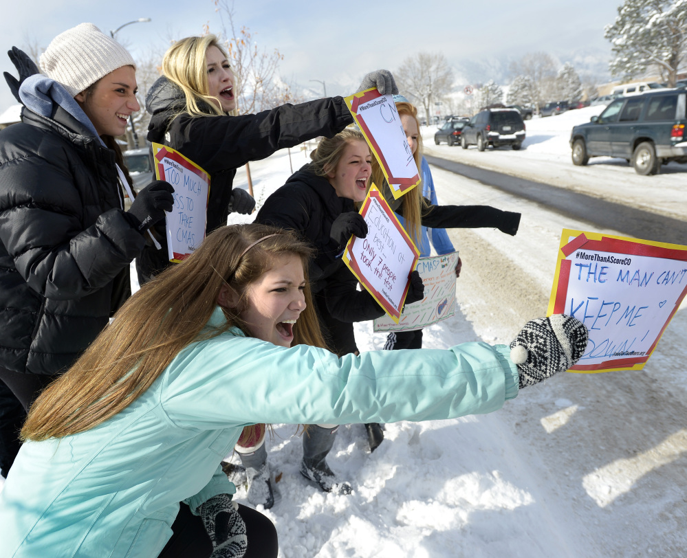 Students at Fairview High School in Boulder, Colo., protest new standardized state tests.