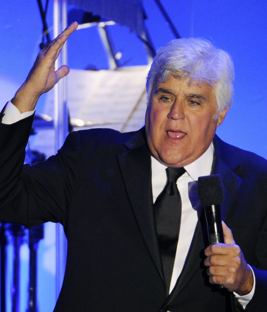Comedian Jay Leno is canceling a scheduled appearance at a firearms trade show in Las Vegas.