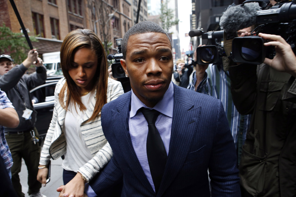 Ray Rice, seen arriving with his wife for a hearing on Nov. 5, ultimately paid $125 in fines and got anger management counseling, under the terms of New Jersey's pretrial intervention program.