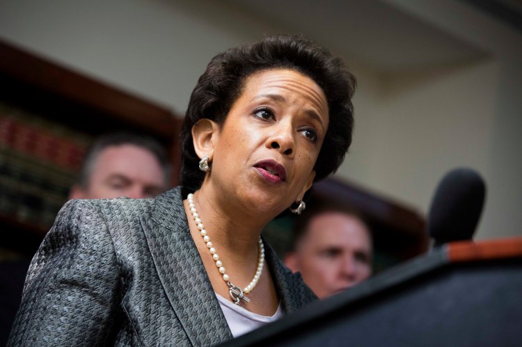 Loretta Lynch, U.S. attorney for the Eastern District of New York, holds a news conference in Brooklyn in this June 17, 2013, photo. The Associated Press