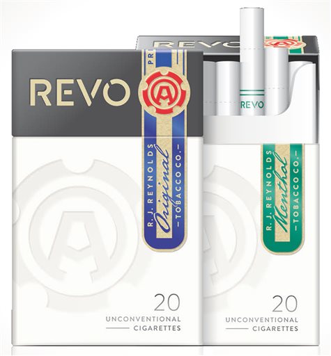Revo cigarettes in an image provided by Reynolds American, the nation's second-biggest tobacco company. The cigarettes use a carbon tip that heats tobacco after being lit. The Associated Press