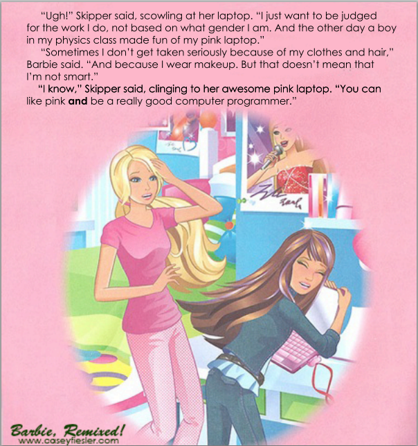 A page from Barbie, Remixed by Casey Fiesler.