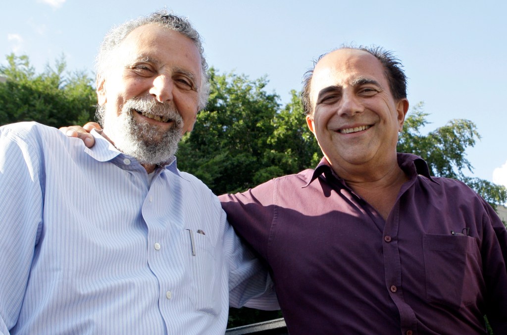 Brothers Tom Magliozzi, left, and Ray Magliozzi, hosts of National Public Radio's "Car Talk" show. The Associated Press