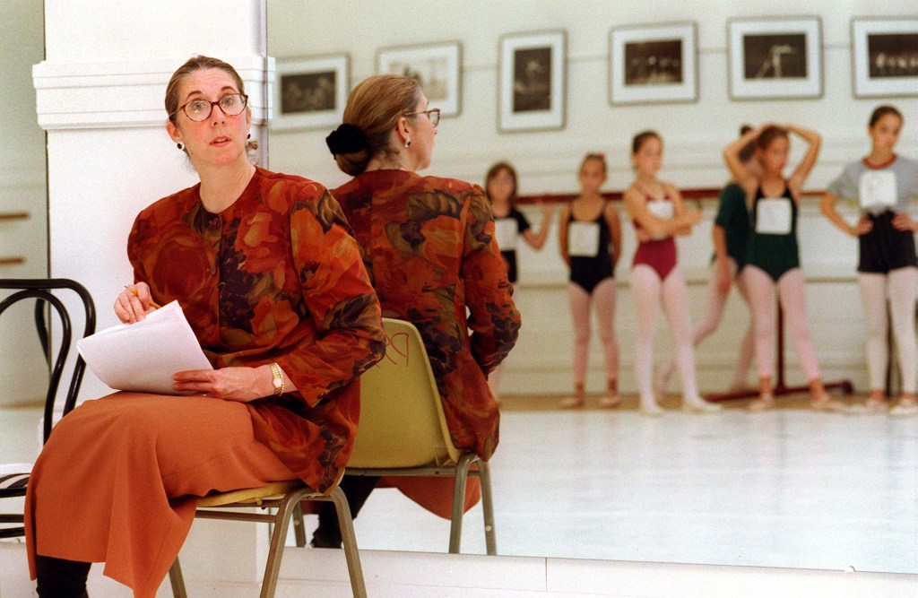(FILE) Eugenia O'Brien, Artistic Director of the Portland Ballet Company, watches young dancers during an audition for the company's annual production of "A Victorian Nutcracker" in 1999.