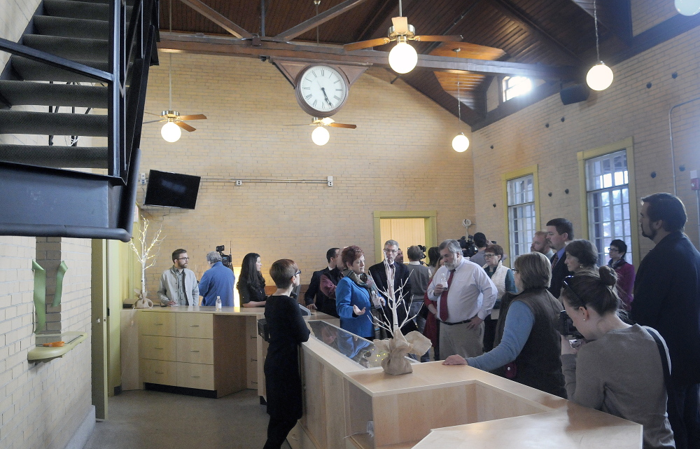 The Wellness Connection of Maine’s new dispensary is filled at the historic train station in Gardiner.