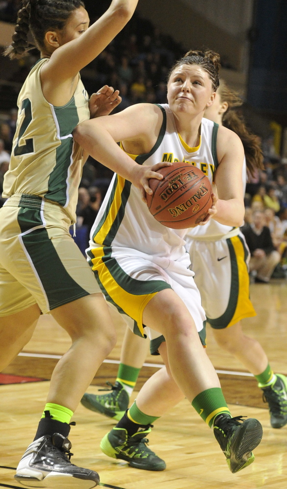 Victoria Lux brought an inside presence to McAuley, such as in the Class A state title game last season against Oxford Hills, and will bring the same strength to Thornton Academy for her senior year.
