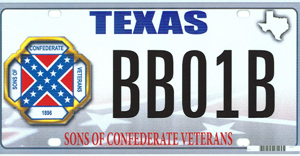 A proposed Sons of the Confederacy license plate for Texas.