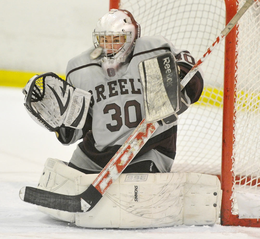 Kyle Kramlich has considerable experience in goal for Greely, which reached the Western B regional final last winter. Kramlich had a 3.00 goals-against average and a .900 save percentage.