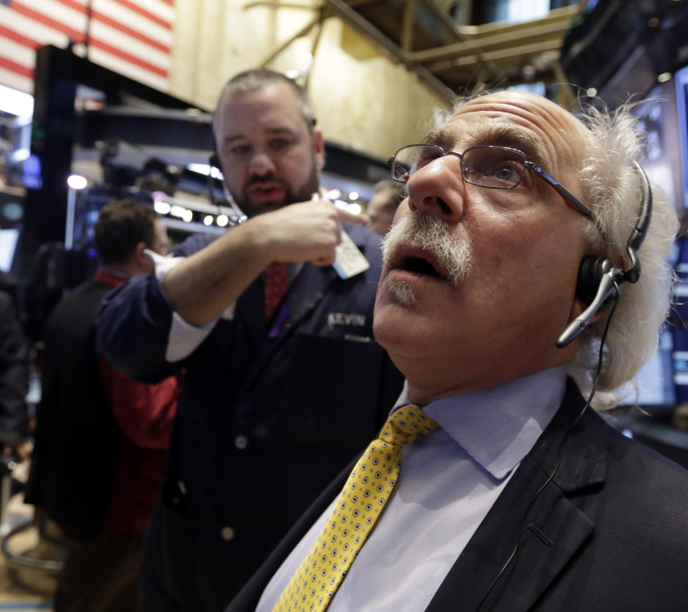 NYSE traders Peter Tuchman, right, and Kevin Lodewick had a tough week as the market slumped.