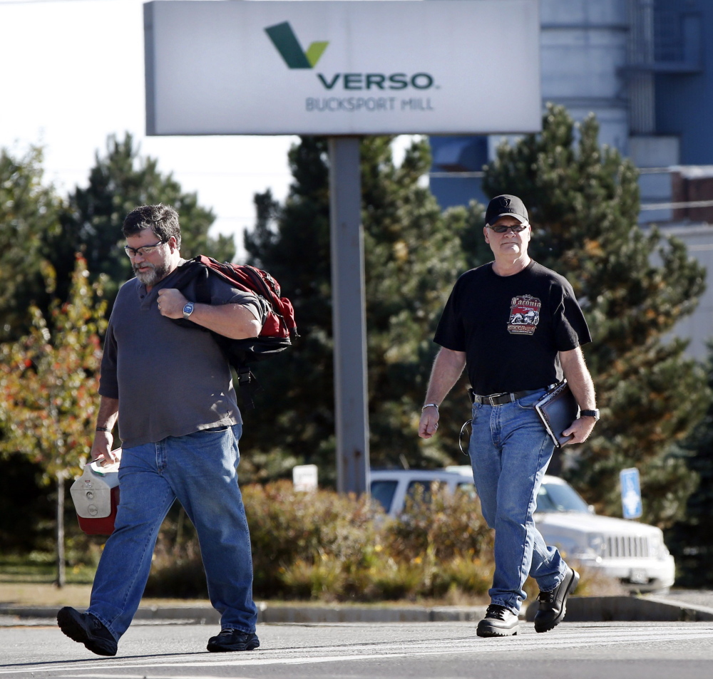 A lawsuit against Verso Paper Corp. seeks to stop the sale of the company’s Bucksport mill and force immediate severance payments to workers.