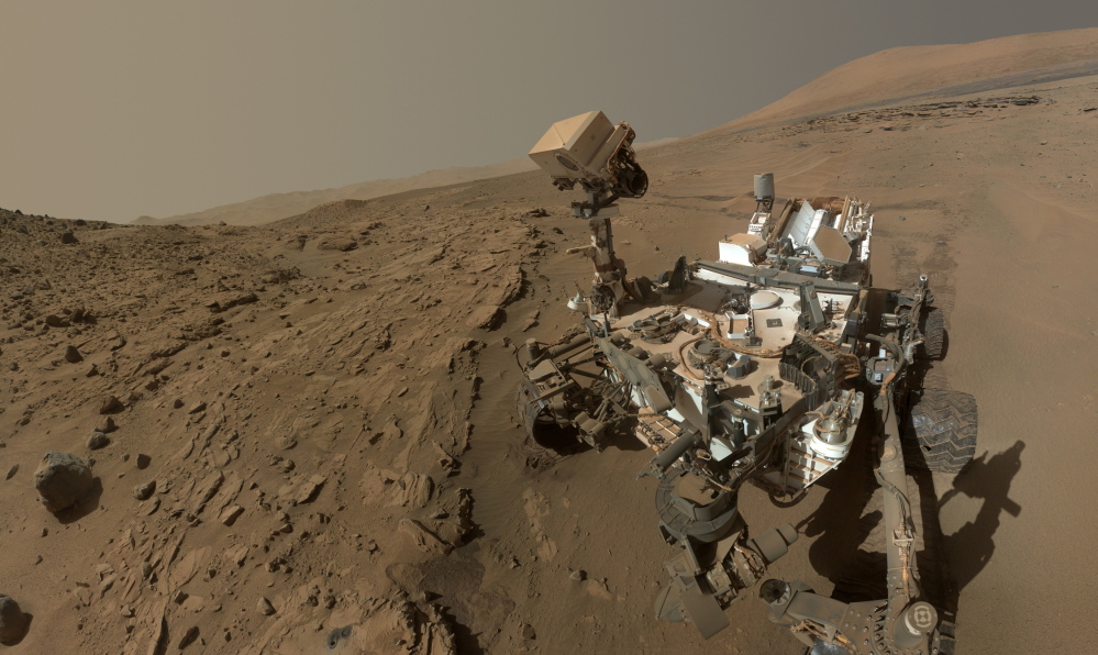 NASA’s Curiosity rover, which is equipped with sensory-sensitive lab equipment, takes a self-portrait in June 2014.