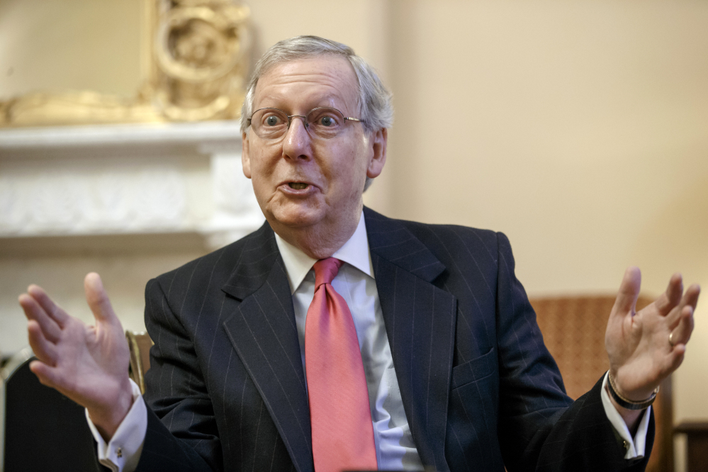 Incoming Senate Majority Leader Mitch McConnell, R-Ky., talks about his agenda in an interview with The Associated Press. The Environmental Protection Agency “has created a depression in my state and it’s done a lot of damage to the country ... with these efforts to essentially eliminate coal-fired generation,” he said.